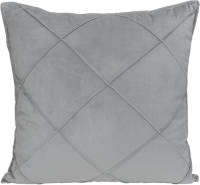 QUVIO Sierkussen Gevuld Met Ruit Patroon - 50 X 50 Cm - Fluweel - Grijs