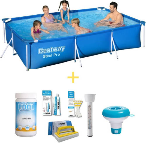 Bestway Zwembad - Steel Pro - 300 X 201 X 66 Cm - Inclusief Ways Onderhoudspakket