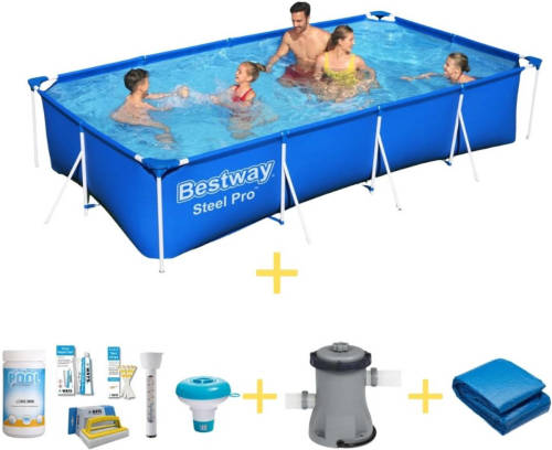 Bestway Zwembad - Steel Pro - 400 X 211 X 81 Cm - Inclusief Ways Onderhoudspakket, Filterpomp & Grondzeil