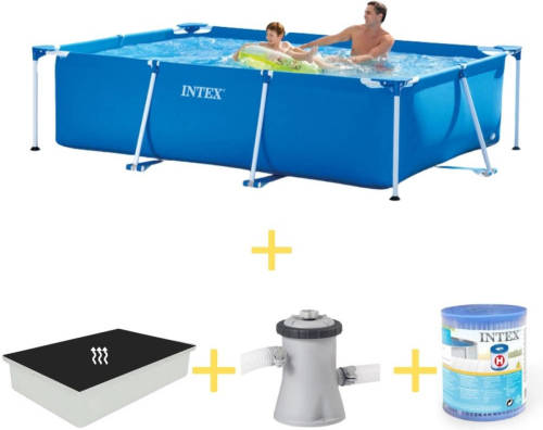 Intex Zwembad - Frame Pool - 260 X 160 X 65 Cm - Inclusief Solarzeil, Filterpomp & Filter