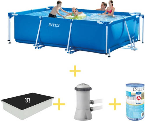 Intex Zwembad - Frame Pool - 300 X 200 X 75 Cm - Inclusief Solarzeil, Filterpomp & Filter