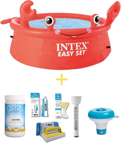 Intex Zwembad - Easy Set - 183 Cm - Krab Editie - Inclusief Ways Onderhoudspakket