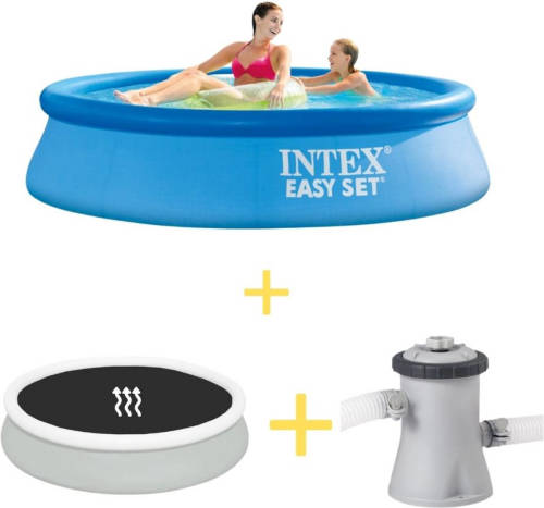 Intex Zwembad - Easy Set - 244 X 61 Cm - Inclusief Solarzeil & Filterpomp