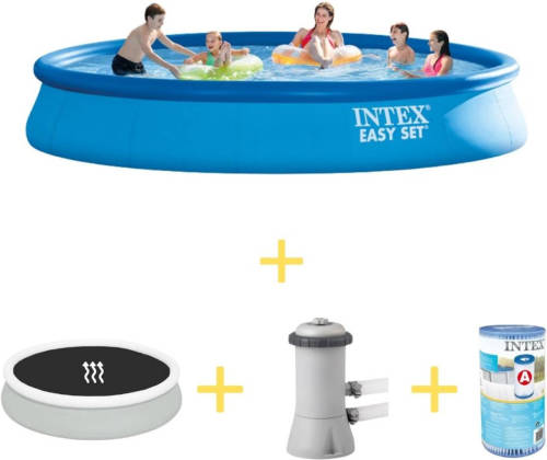 Intex Zwembad - Easy Set - 457 X 84 Cm - Inclusief Solarzeil, Filterpomp & Filter