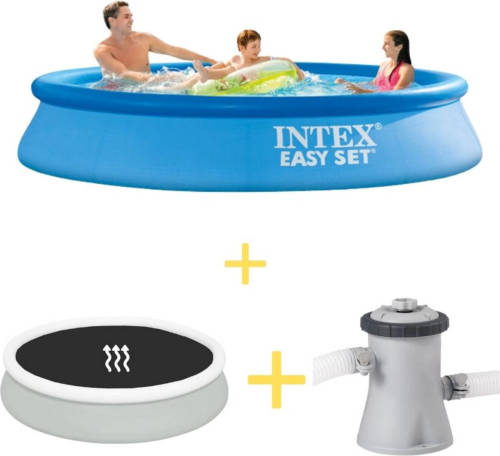 Intex Zwembad - Easy Set - 305 X 61 Cm - Inclusief Solarzeil & Filterpomp