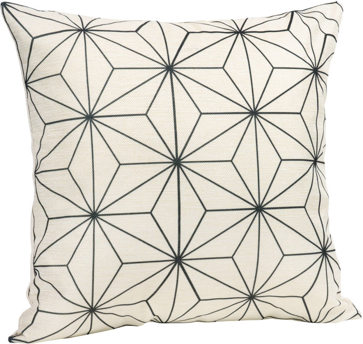QUVIO Kussenhoes Met Ster Patroon, 45 X 45cm - Zwart / Beige
