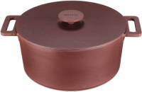 MOA Gietijzeren Braadpan - 29cm - Rond - Ook Voor Inductie - Rood - Mc29br