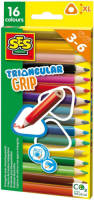 Ses Driehoek grip kleurpotloden 16 stuks