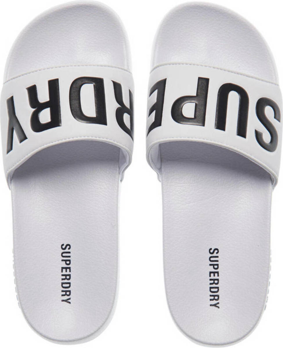 Superdry Sport Code Core Pool Slide badslippers wit/zwart