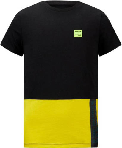 Retour Denim T-shirt Raoul zwart/geel