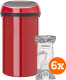 Brabantia Touch Bin 60 Liter Passion Red + Vuilniszakken (120 stuks)