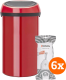 Brabantia Touch Bin 60 Liter Passion Red + Vuilniszakken (120 stuks)