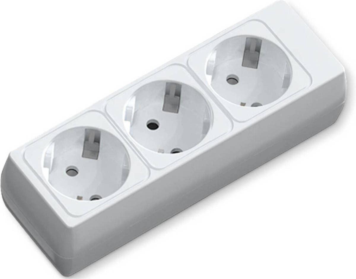 BES LED Verlengsnoer Zonder Snoer/kabel - Aigi Bovun - 3680w - 3 Stopcontacten - Wit Nederland