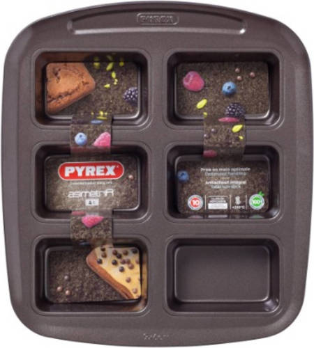 Bakplaat Voor 6 Mini Cakevormpjes - Pyrex Asimetria