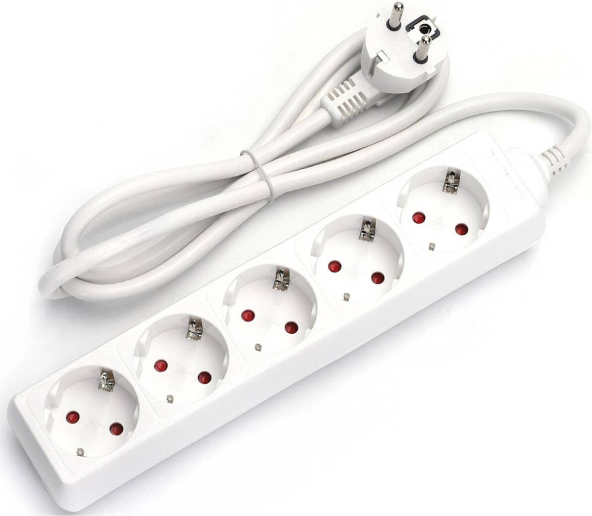BES LED Verlengsnoer - Aigi Wayne - 3680w - 5 Stopcontacten - 1.5 Meter - Wit Nederland