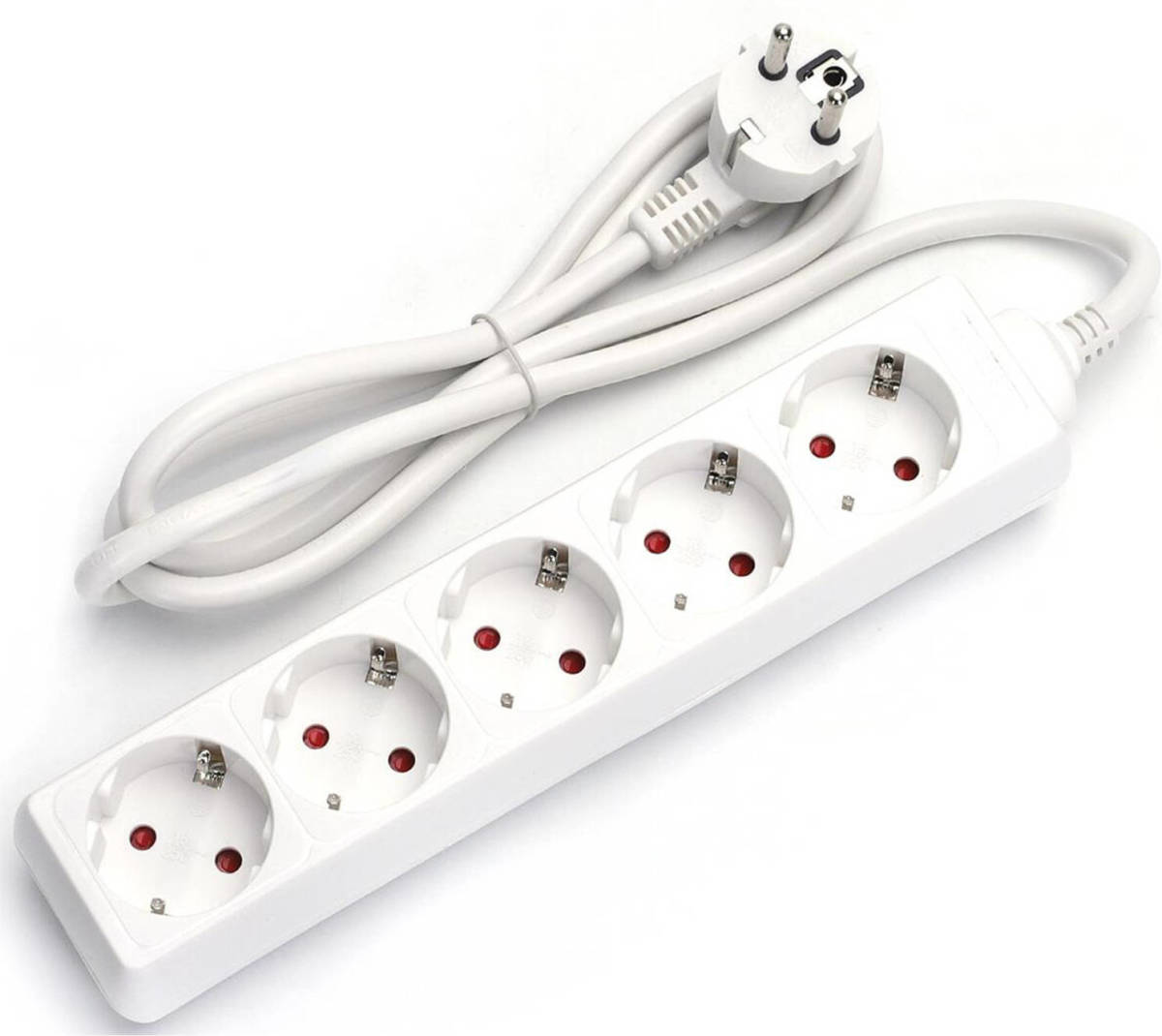 BES LED Verlengsnoer - Aigi Synci - 3680w - 5 Stopcontacten - 1.5 Meter - Wit Nederland