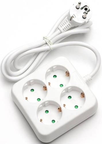BES LED Verlengsnoer - Aigi Unkan - 3680w - 4 Stopcontacten - 1.5 Meter - Wit Nederland