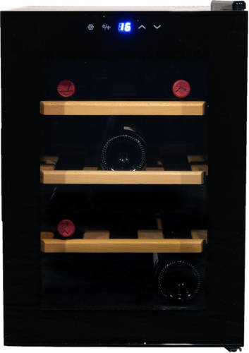 Vinata Wijnkoelkast Compact Met Zwarte Deur - 12 Flessen