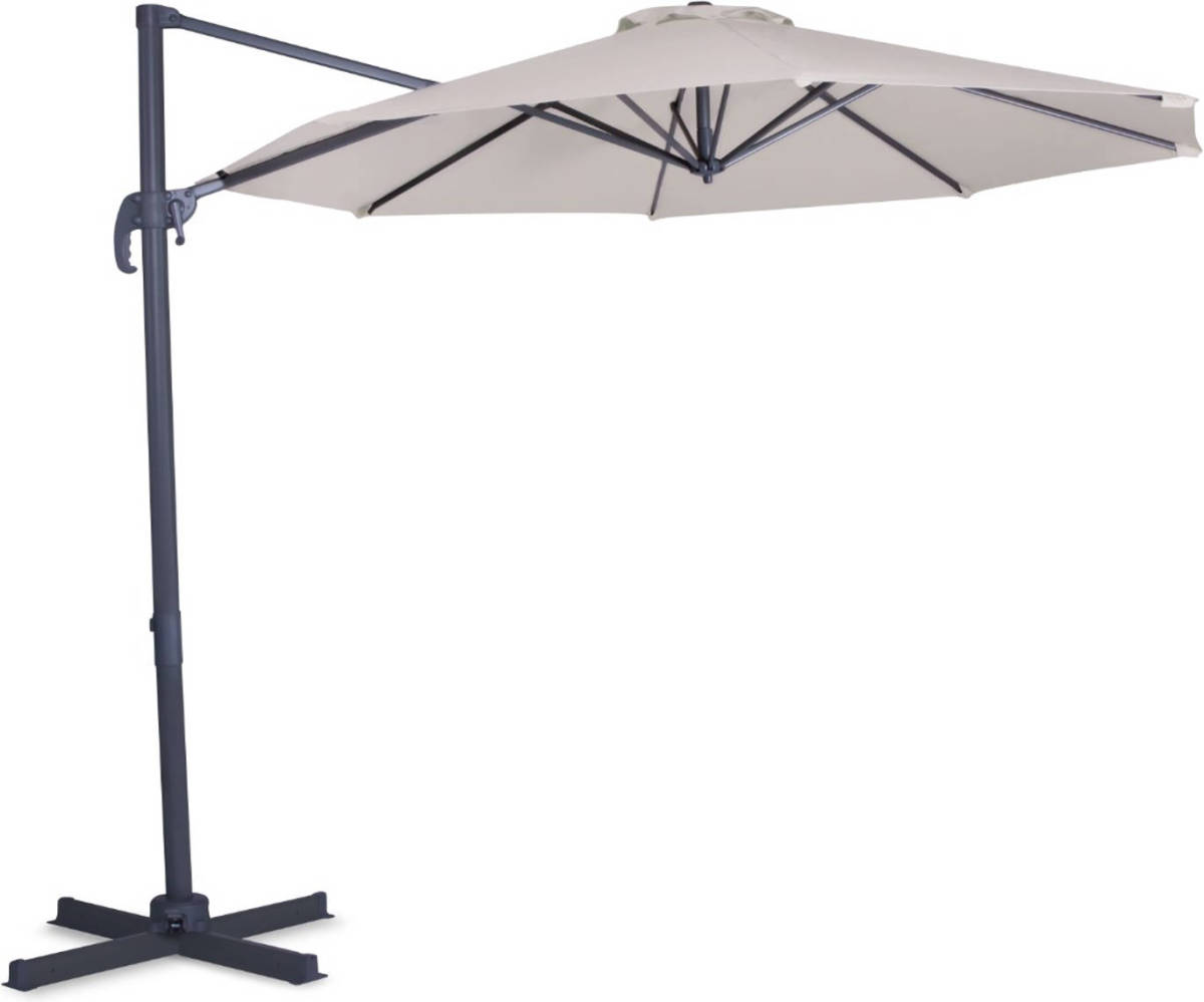 VONROC Zweefparasol Bardolino Ø300cm - Draai- En Kantelbaar - Uv Werend - Beige - Incl. Beschermhoes