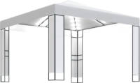 VidaXL Prieel Met Dubbel Dak En Led-lichtslinger 3x3 M Wit