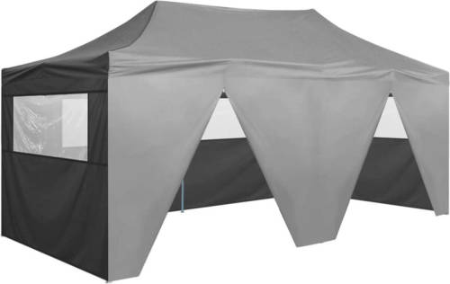 VidaXL Partytent Met 4 Zijwanden Inklapbaar 3x6 M Staal Antraciet