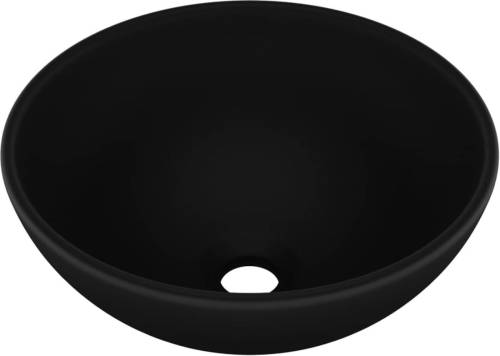 VidaXL Wastafel Rond 32,5x14 Cm Keramiek Matzwart
