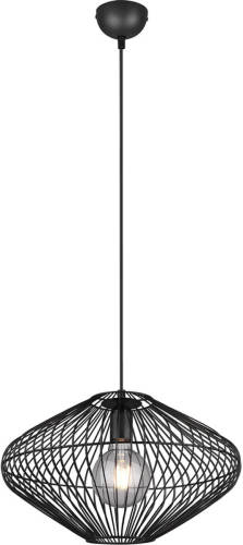 BES LED Led Hanglamp - Hangverlichting - Trion Caboli - E27 Fitting - Rond - Mat Zwart - Aluminium