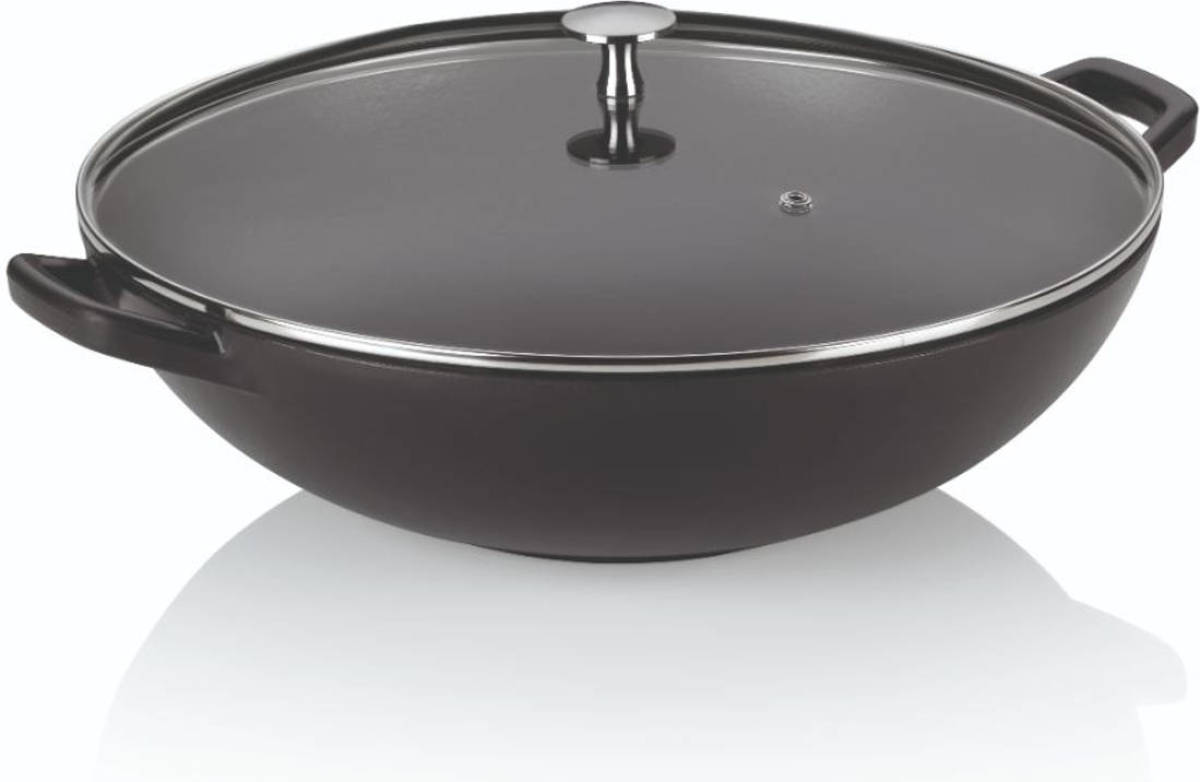 Wokpan Gietijzer Zwart, 36 Cm - Kela Calido