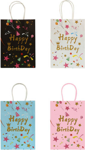 Decopatent ® 12 Stuks Mix Happy Birthday Traktatie Uitdeel Papieren