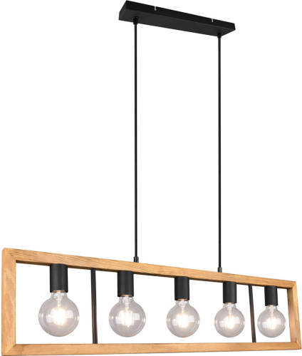 BES LED Led Hanglamp - Hangverlichting - Trion Aplon - E27 Fitting - 4-lichts - Rechthoek - Mat Zwart - Aluminium