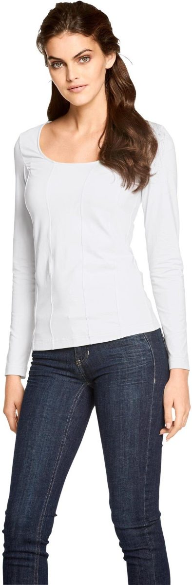 LINEA TESINI by Heine Shirt met lange mouwen Shirt met carréhals