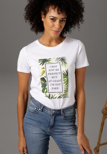 Aniston CASUAL T-shirt Frontprint met statement-opschrift - nieuwe collectie