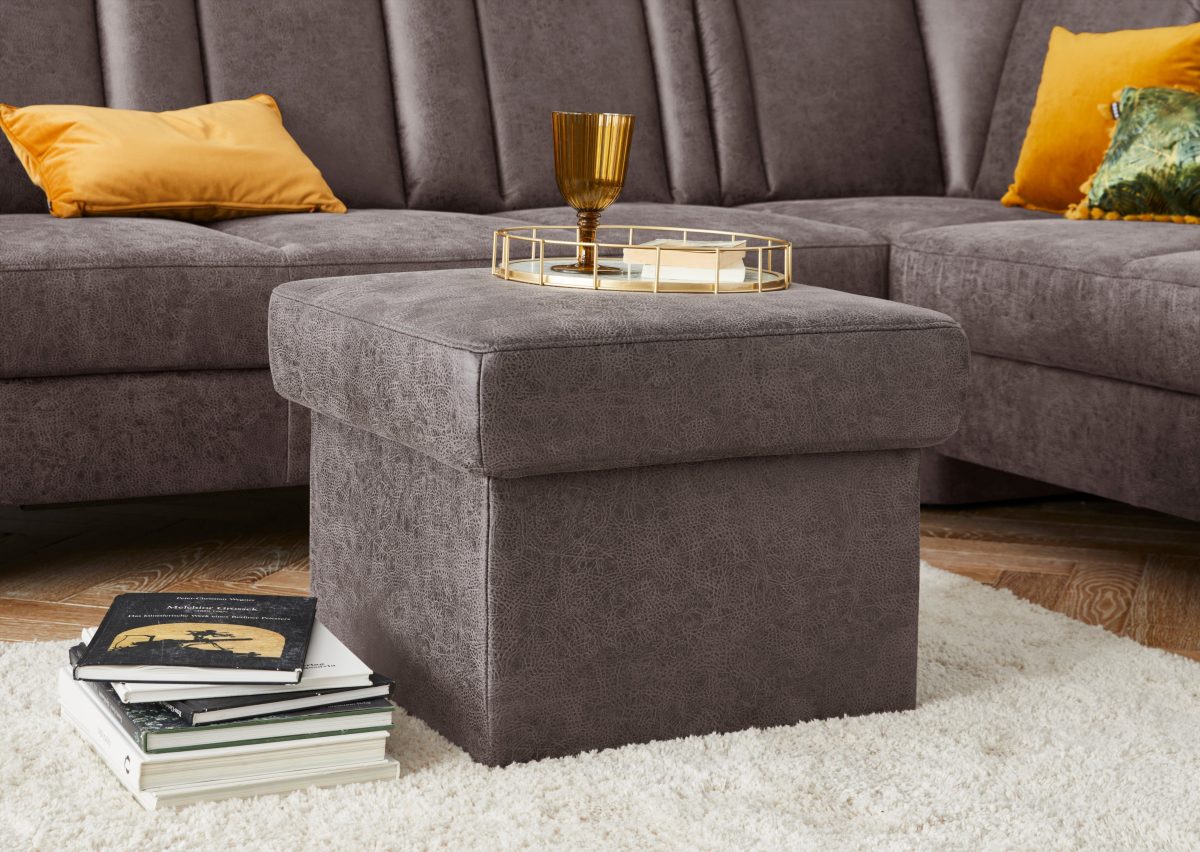 sit&more Hocker met bergruimte MELISSA met bergruimte, klassiek design, optioneel in de bijzonder simpel met water te reinigen "soft clean" bekleding