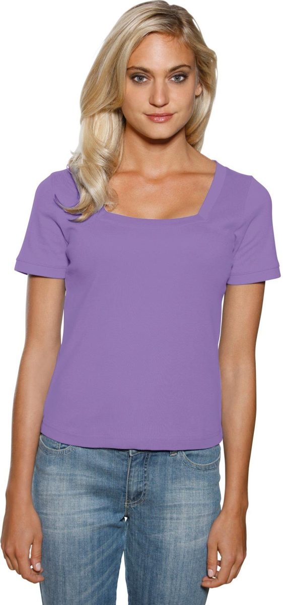 LINEA TESINI by Heine Shirt met korte mouwen Shirt met carréhals