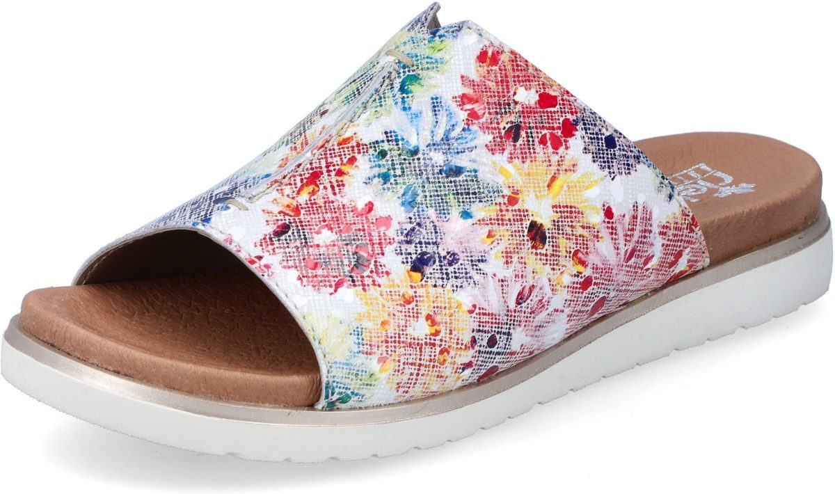 Rieker Slippers met veelkleurige bloemenprint