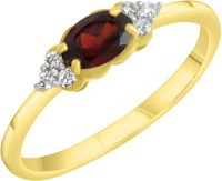 Firetti Zilveren ring met granaat, zirkoon (synthetisch)