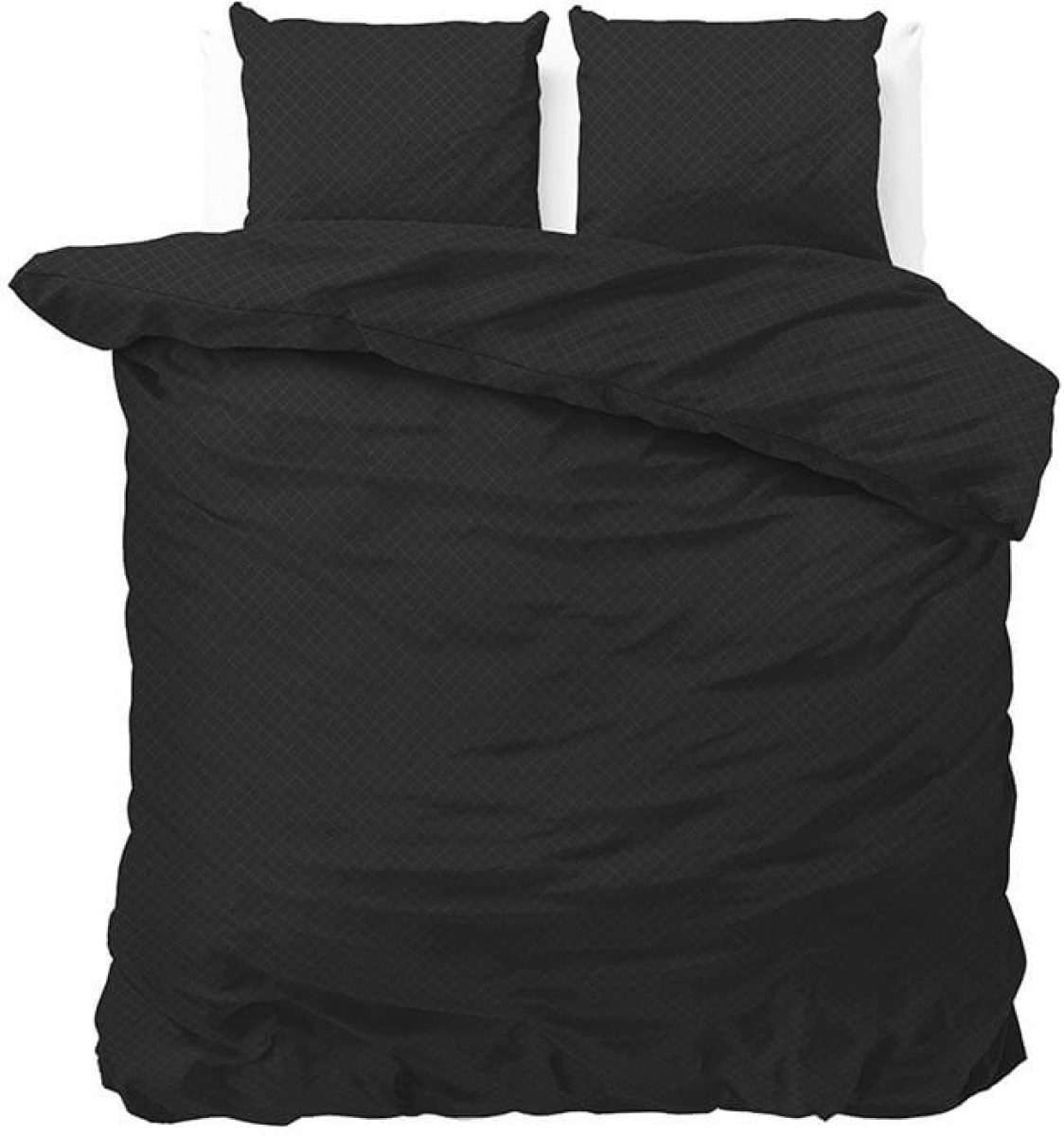 Fresh & Co Chester - Zwart Lits-jumeaux (240 x 200/220 cm + 2 kussenslopen) Dekbedovertrek