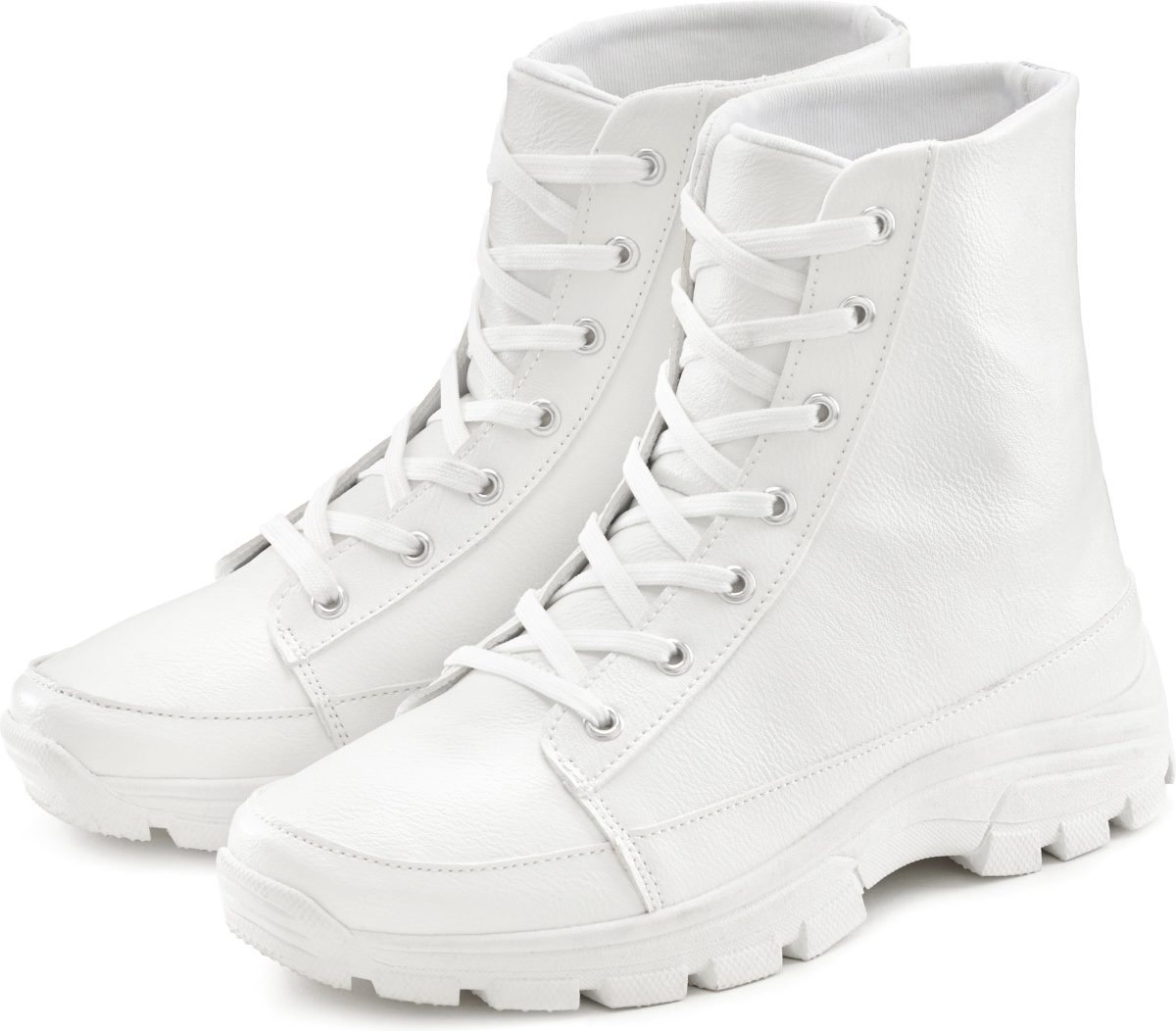 Lascana Laarsjes Boots met vetersluiting, modieuze profielzool en sportieve look
