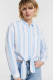 Tommy Jeans gestreepte blouse lichtblauw/wit
