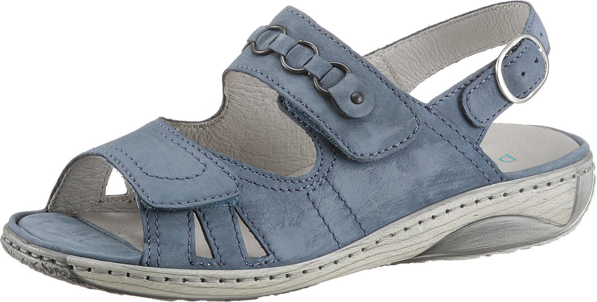 Waldlaufer Sandalen Garda met drukknoop-riempjes bij de hiel, g-wijdte