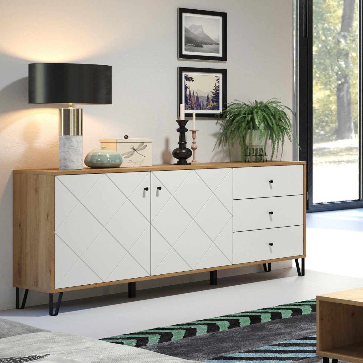 trendteam Dressoir Touch Freeswerk in ruit-look