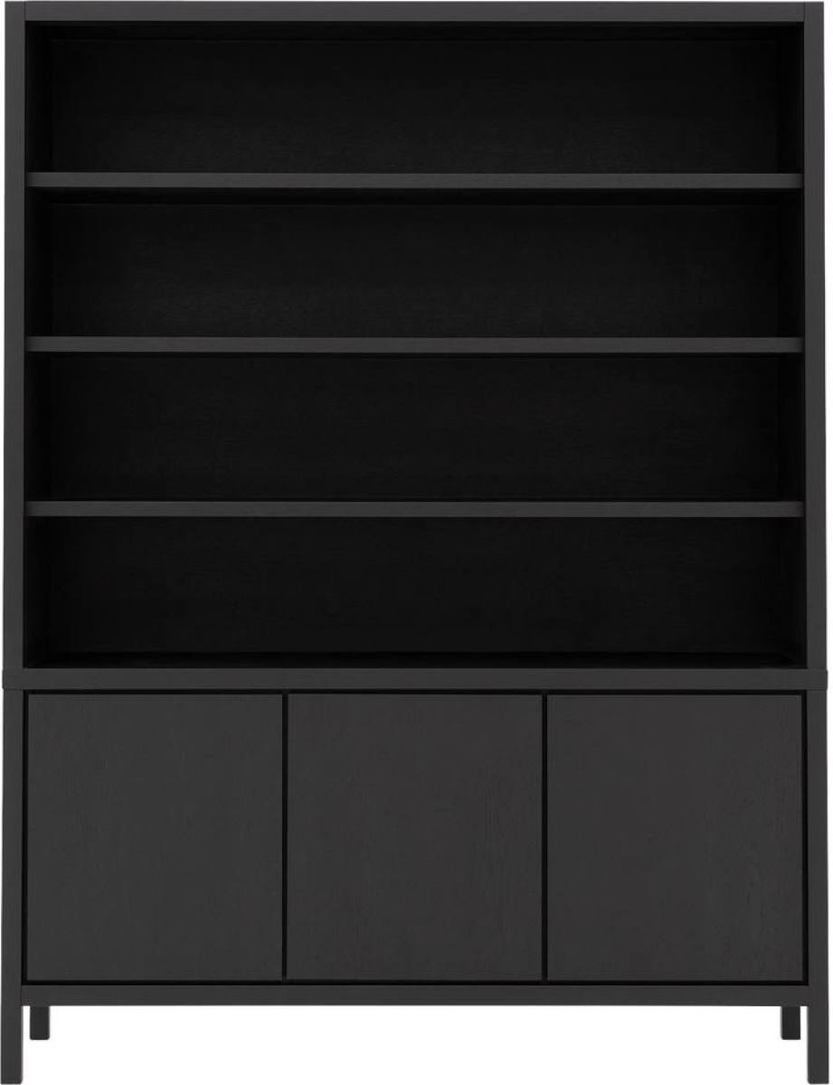 Goossens Excellent Buffetkast Sira Line, 3 dichte deuren 4 open vakken, grijs eiken, 160 x 210 x 45 cm, stijlvol landelijk