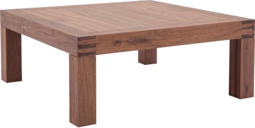 Goossens Salontafel Clear vierkant, noten roodbruin, stijlvol landelijk, 100 x 40 x 100 cm