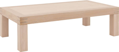 Goossens Salontafel Clear rechthoekig, hout eiken wit, stijlvol landelijk, 140 x 40 x 75 cm