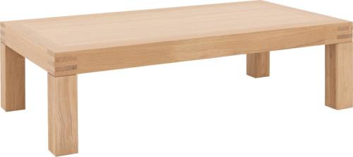 Goossens Salontafel Clear rechthoekig, hout eiken onbewerkt, stijlvol landelijk, 140 x 40 x 75 cm