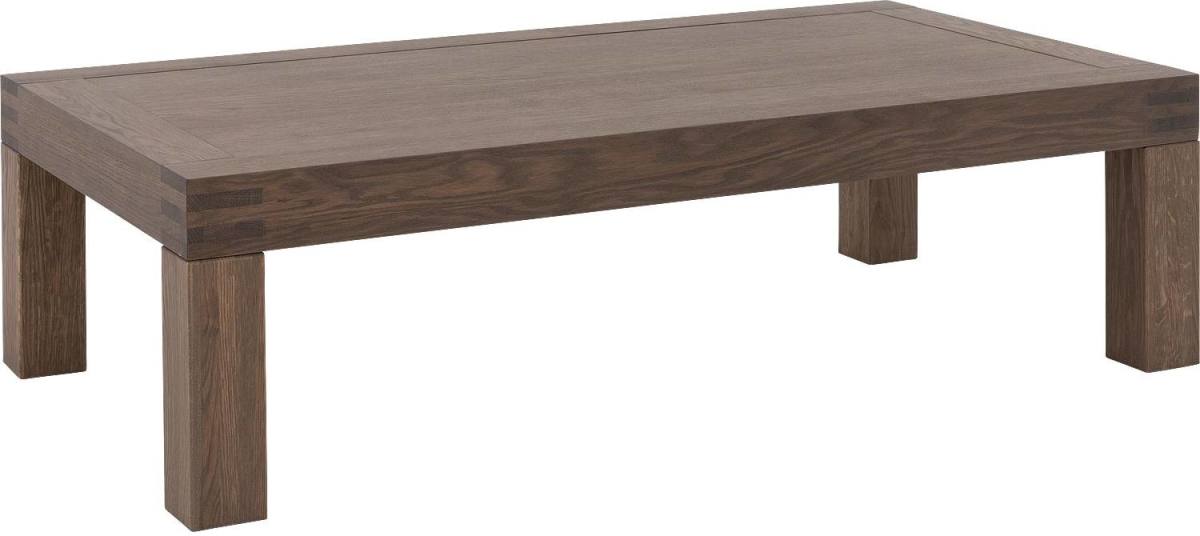 Goossens Salontafel Clear rechthoekig, hout eiken donker bruin, stijlvol landelijk, 140 x 40 x 75 cm