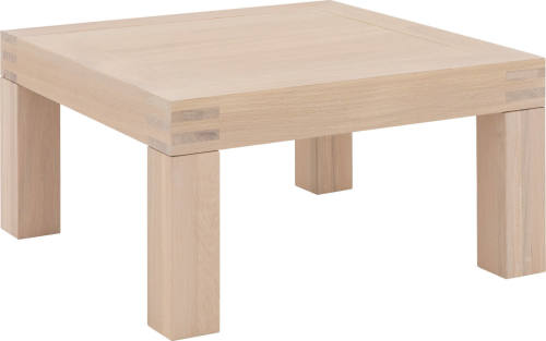 Goossens Hoektafel Clear, hout eiken wit, stijlvol landelijk, 75 x 40 x 75 cm