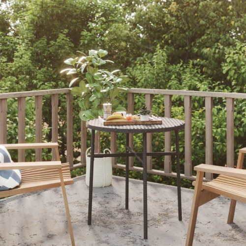 VidaXL Salontafel 45 cm poly rattan zwart