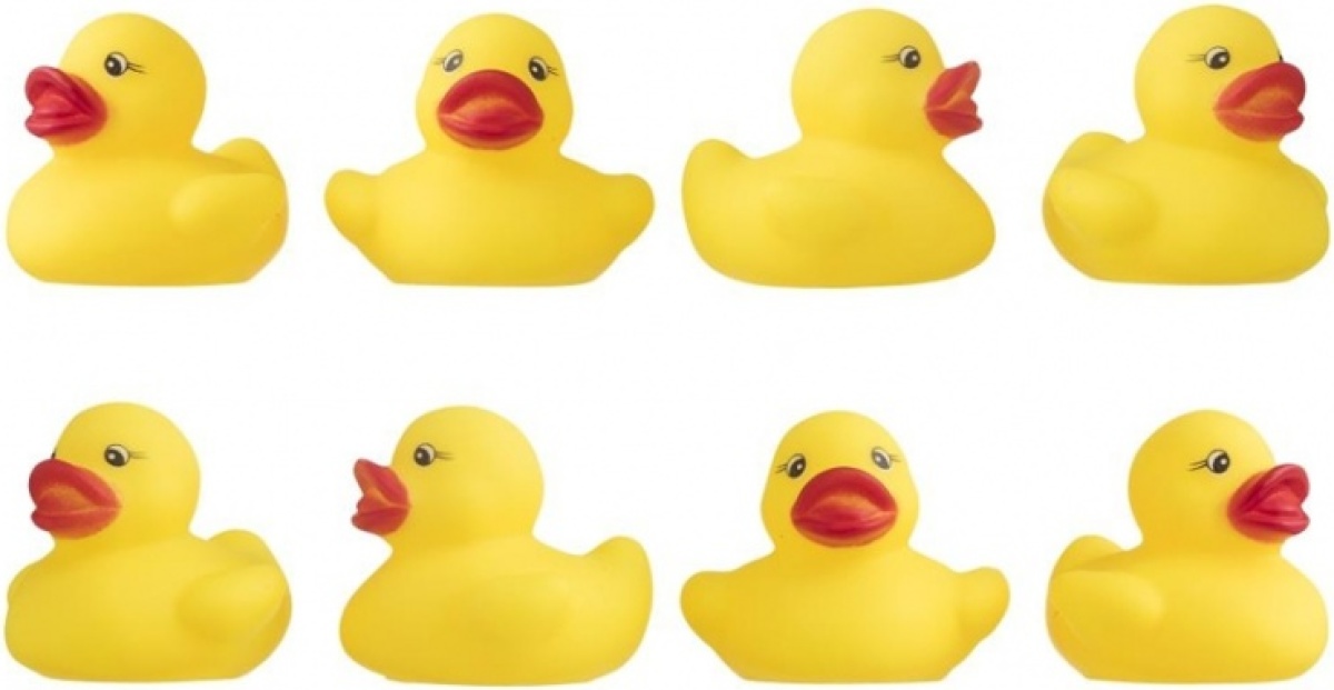 Johntoy badeendjes 8 stuks 5,5 cm geel