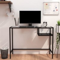 VidaXL Computerbureau 100x36x74 cm glas zwart